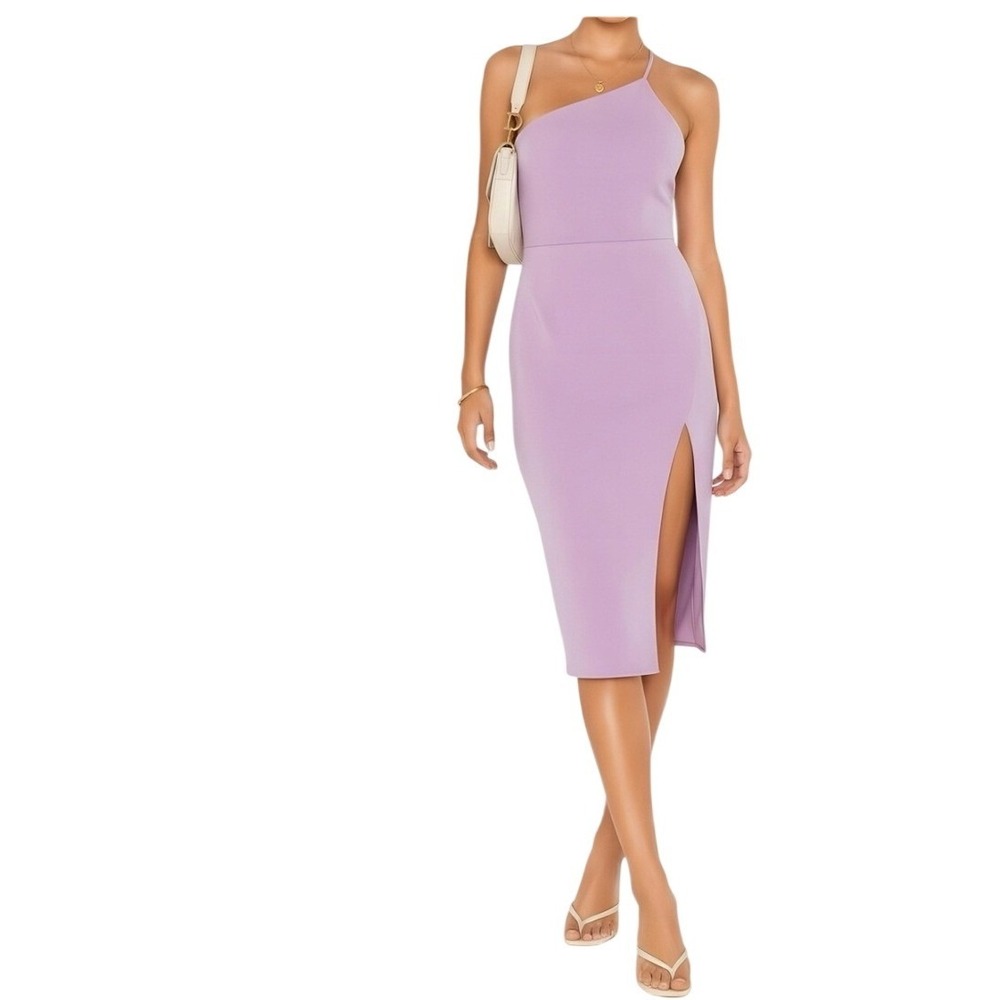 Lovers and Friends Lavender One Shoulder Midi Dress Slit Lilac XS Revolve sexy
